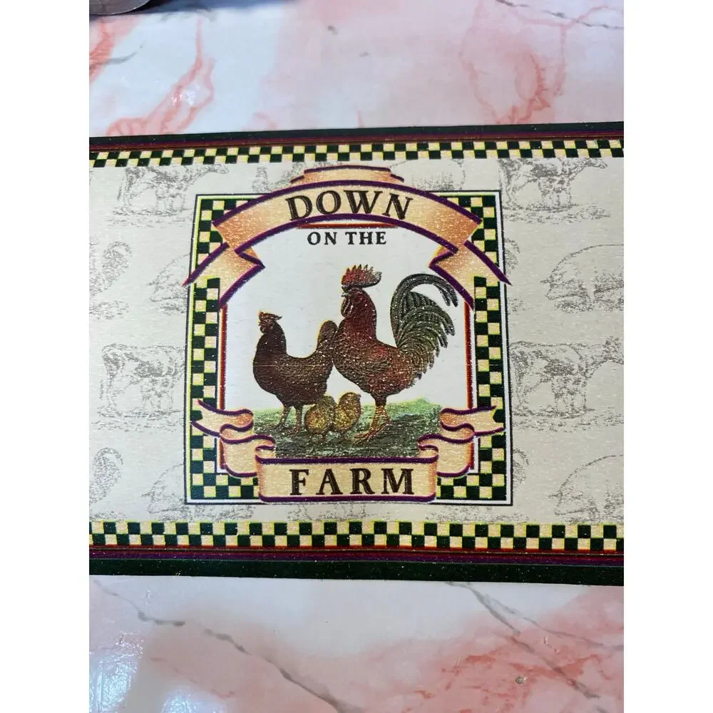 Wallpaper Border DOWN ON THE FARM Pig Cow Chicken 4in x 4yds Farmhouse 4 ROLLS